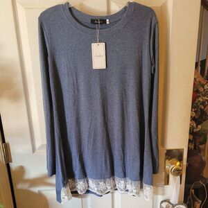 SANIFER BLUE TUNIC TOP